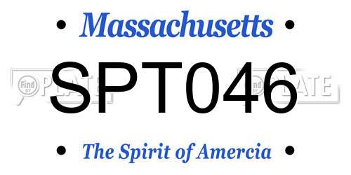 SPT046 Massachusetts License Plate