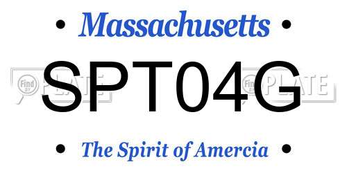 SPT04G Massachusetts License Plate