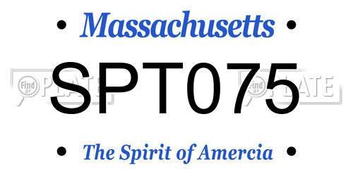 SPT075 Massachusetts License Plate