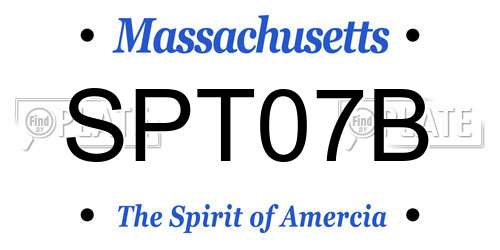 SPT07B Massachusetts License Plate