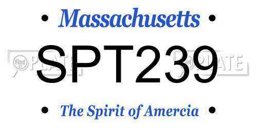 SPT239 Massachusetts License Plate