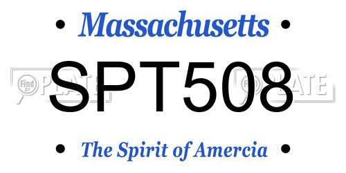 SPT508 Massachusetts License Plate