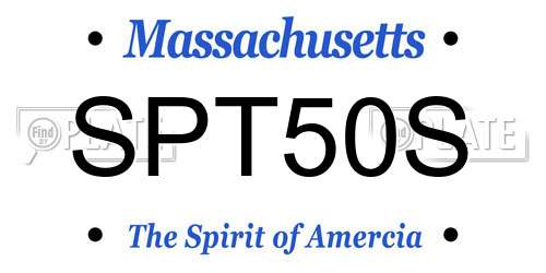 SPT50S Massachusetts License Plate