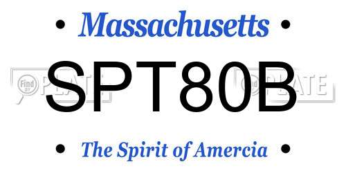 SPT80B Massachusetts License Plate