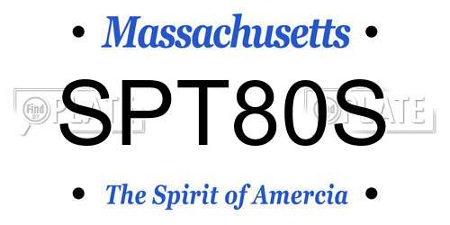 SPT80S Massachusetts License Plate