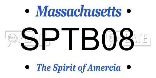 SPTB08 Massachusetts License Plate