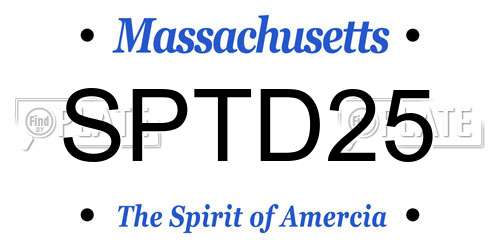SPTD25 Massachusetts License Plate