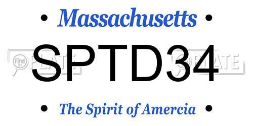 SPTD34 Massachusetts License Plate