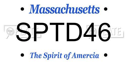 SPTD46 Massachusetts License Plate