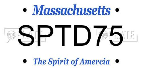 SPTD75 Massachusetts License Plate