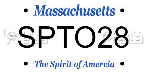 SPTO28 Massachusetts License Plate