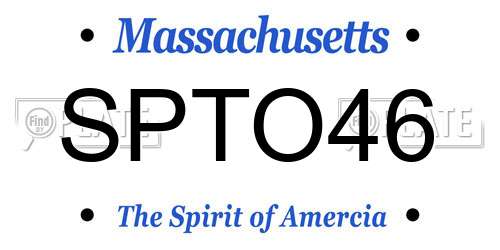 SPTO46 Massachusetts License Plate