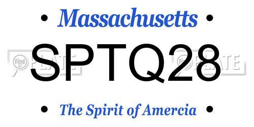 SPTQ28 Massachusetts License Plate