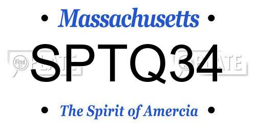 SPTQ34 Massachusetts License Plate