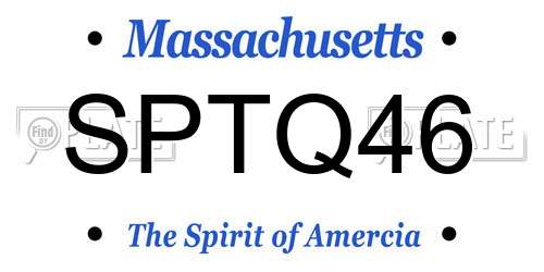 SPTQ46 Massachusetts License Plate