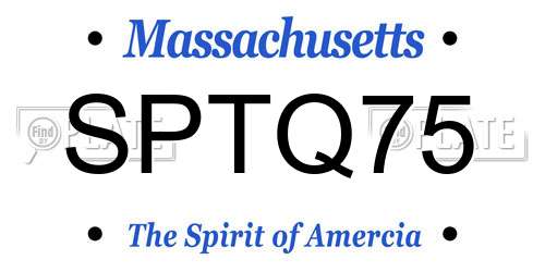 SPTQ75 Massachusetts License Plate