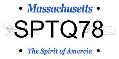 SPTQ78 Massachusetts License Plate