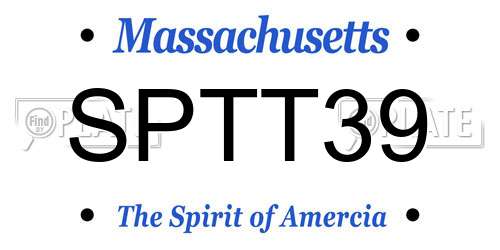 SPTT39 Massachusetts License Plate