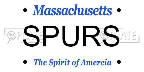 SPURS Massachusetts License Plate