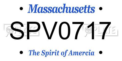 SPV0717 Massachusetts License Plate