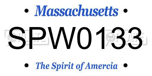SPW0133 Massachusetts License Plate