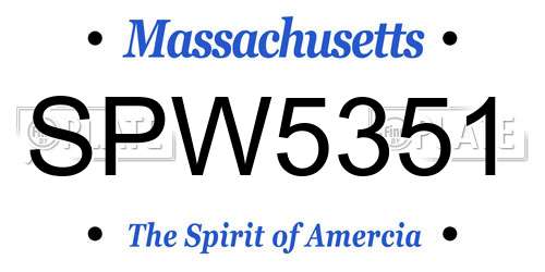 SPW5351 Massachusetts License Plate