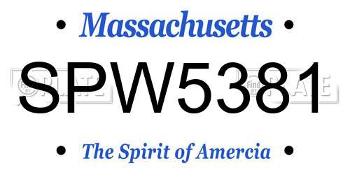 SPW5381 Massachusetts License Plate