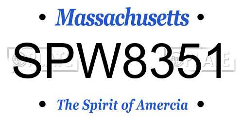 SPW8351 Massachusetts License Plate