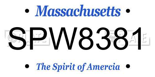 SPW8381 Massachusetts License Plate