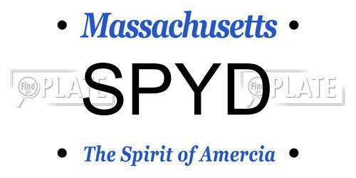 SPYD Massachusetts License Plate