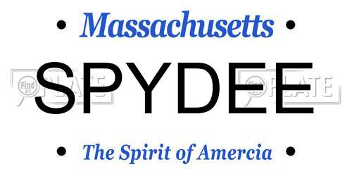 SPYDEE Massachusetts License Plate