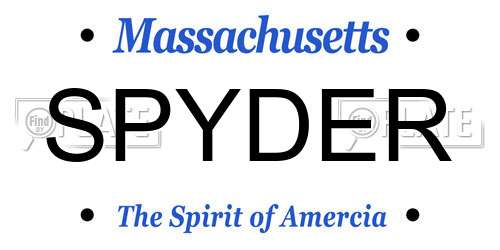 SPYDER Massachusetts License Plate