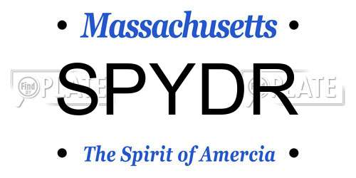 SPYDR Massachusetts License Plate
