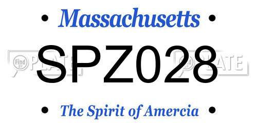 SPZ028 Massachusetts License Plate