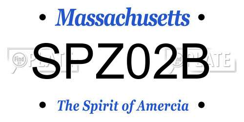 SPZ02B Massachusetts License Plate