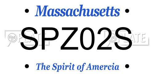 SPZ02S Massachusetts License Plate