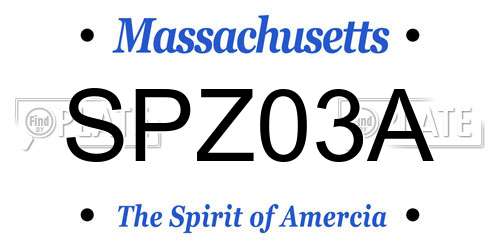 SPZ03A Massachusetts License Plate
