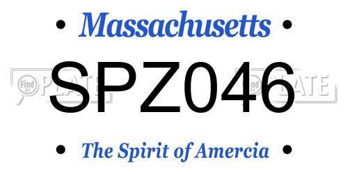 SPZ046 Massachusetts License Plate