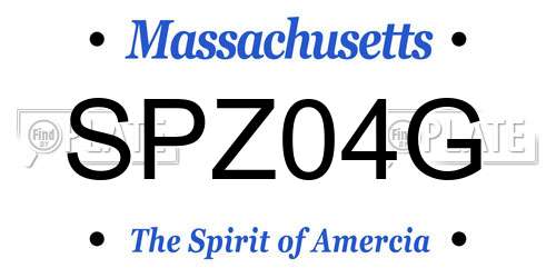 SPZ04G Massachusetts License Plate