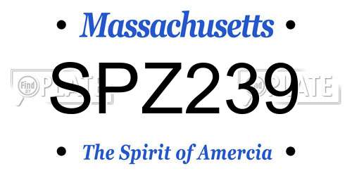 SPZ239 Massachusetts License Plate