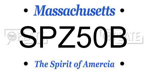 SPZ50B Massachusetts License Plate