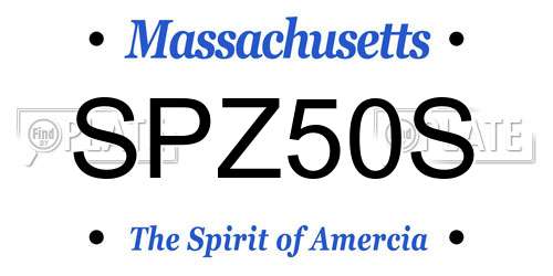 SPZ50S Massachusetts License Plate