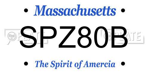 SPZ80B Massachusetts License Plate
