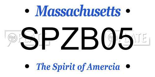 SPZB05 Massachusetts License Plate