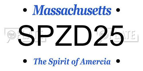 SPZD25 Massachusetts License Plate