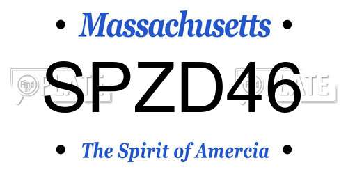 SPZD46 Massachusetts License Plate