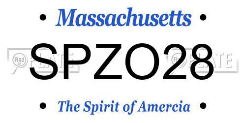 SPZO28 Massachusetts License Plate