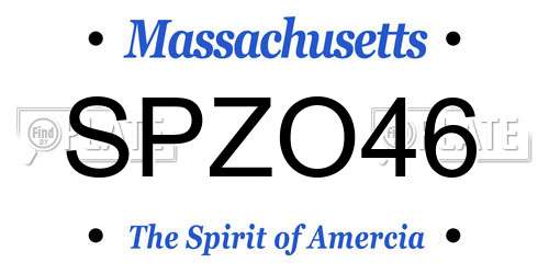SPZO46 Massachusetts License Plate
