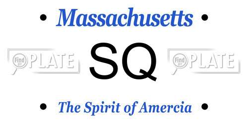 SQ Massachusetts License Plate