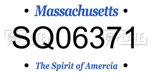 SQ06371 Massachusetts License Plate